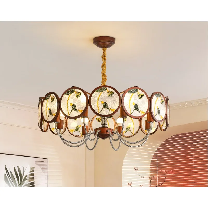 

Люстра для гостиной во французском средневековом стиле, усовершенствованный смысл, ретро, теплый романтический зал, основной свет