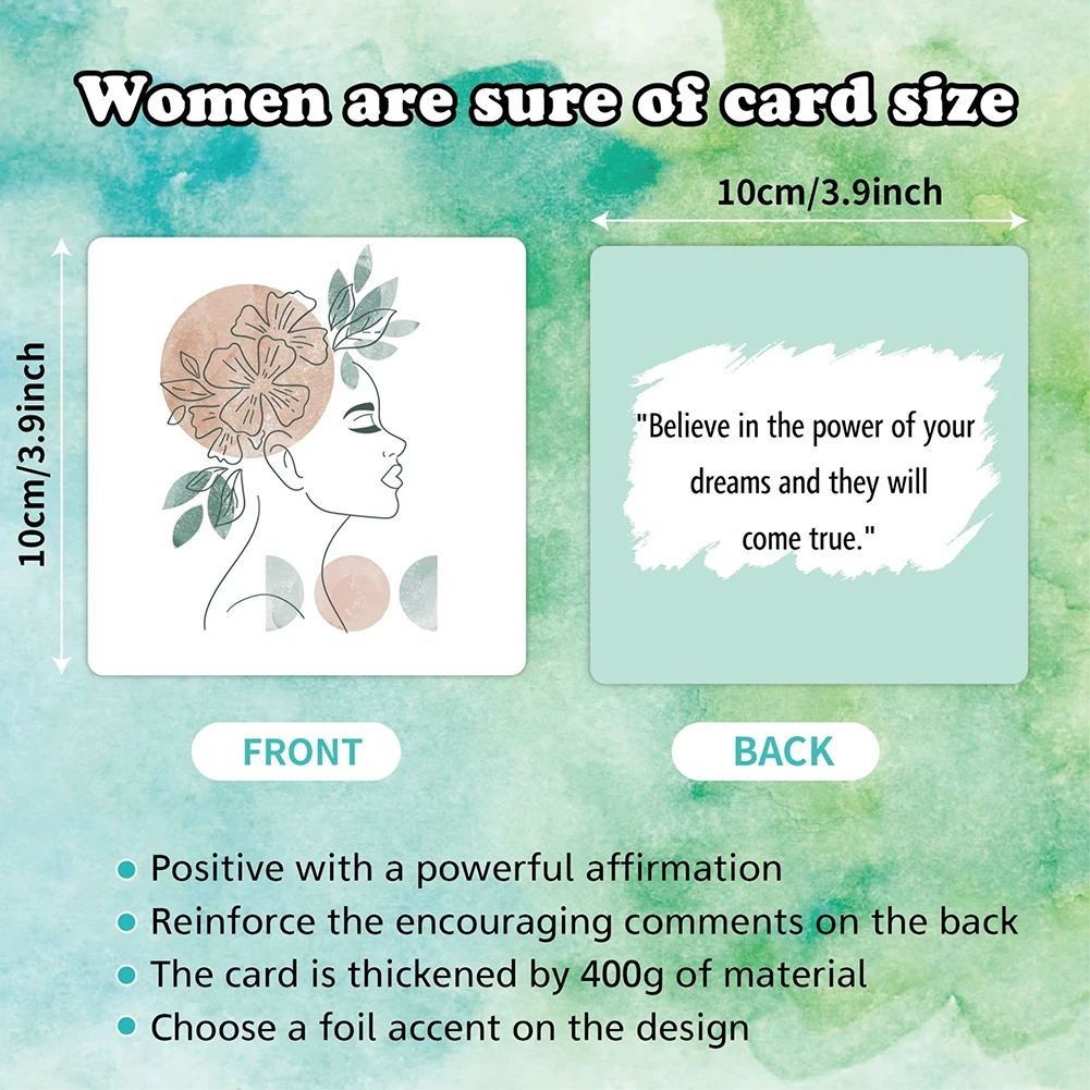 50 Pcs Women Motivational Cards Inspirational Fashonable Attitudes Card For Adults