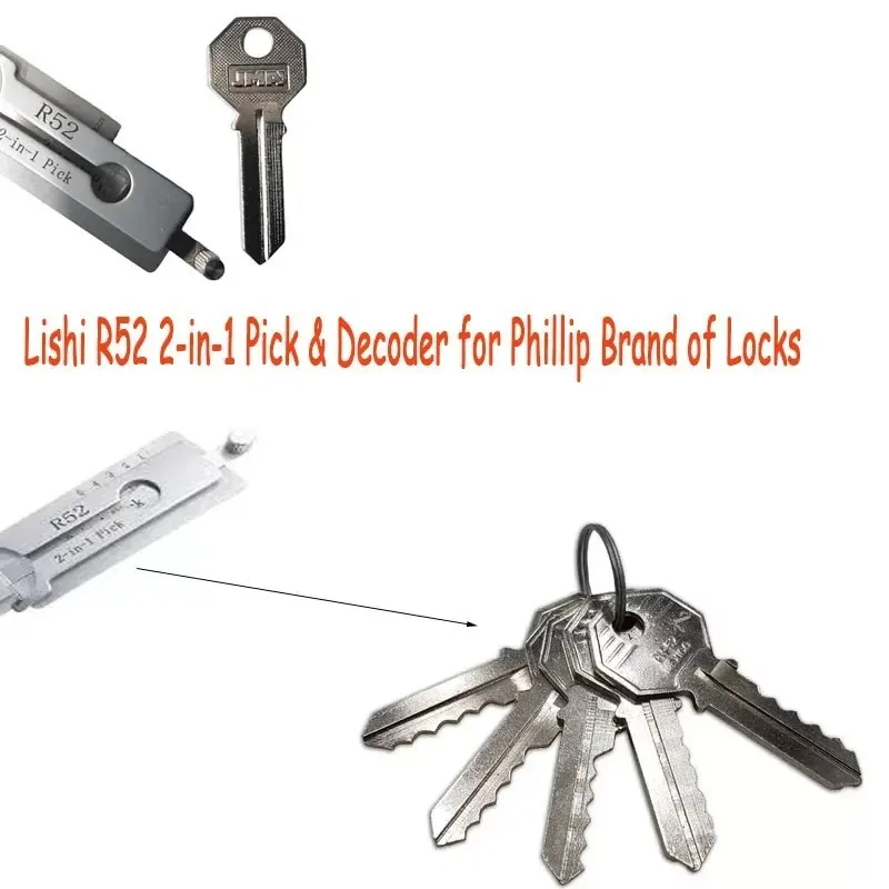 

1PCS R52 R52L Lishi Lock Picking 2 in1 Locksmith Tools Master Key Decoder Micha Decoder CIVIL LOCK OPENER STYLE CIVIL OPENER