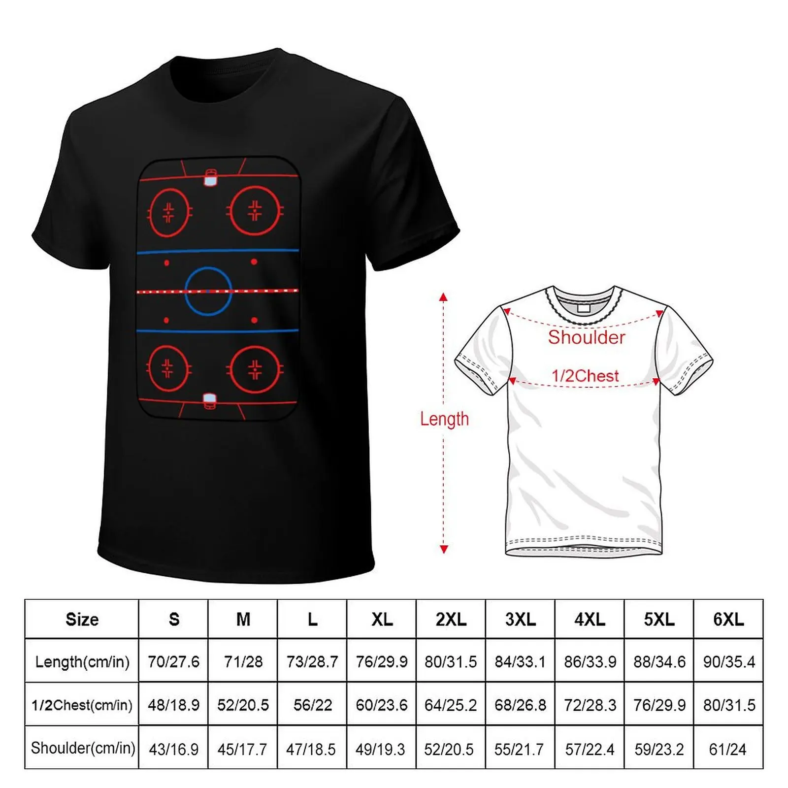 Ice Rink Diagram Hockey Game Companion T-Shirt t shirts for man slim fit T-Shirt