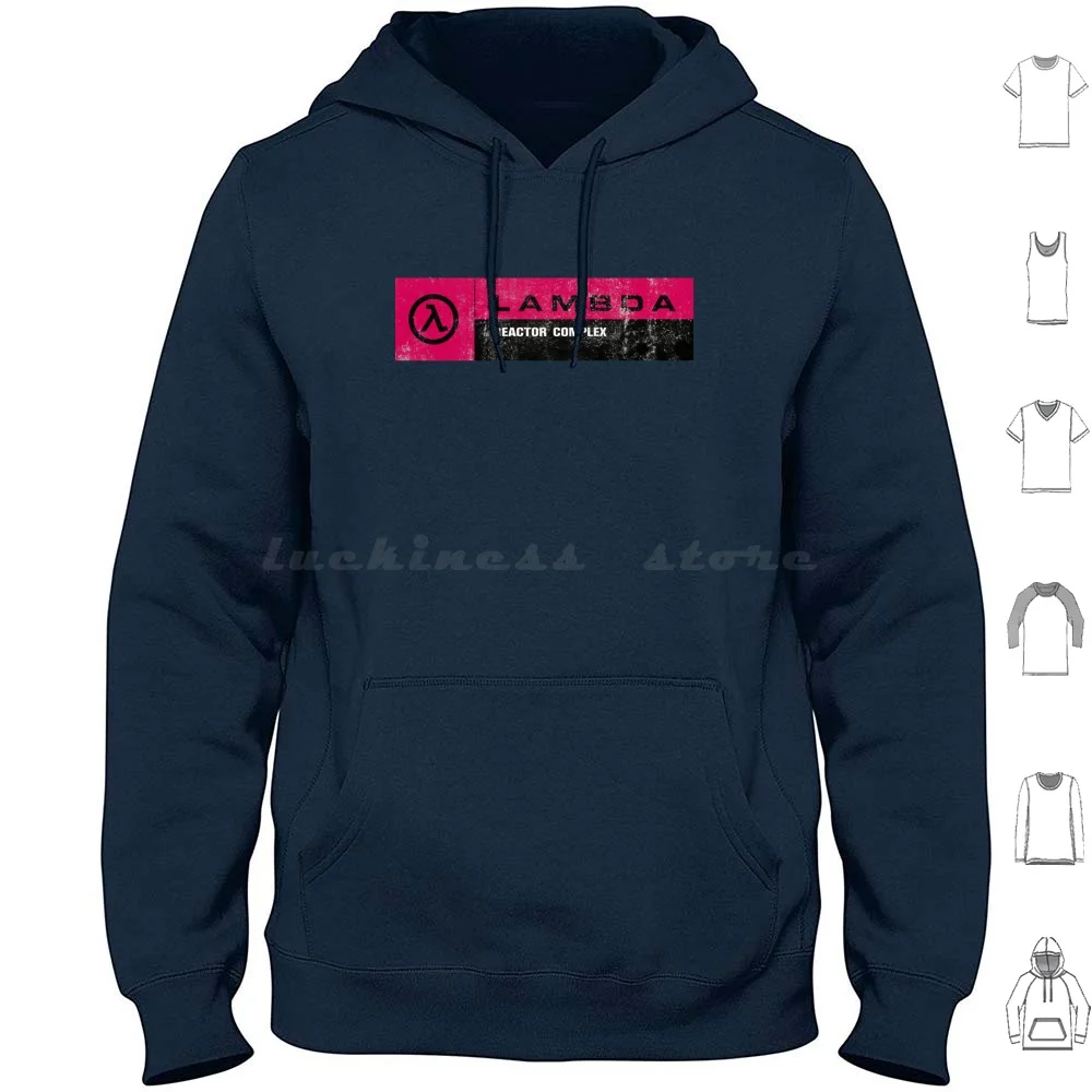 Half-Life Lambda Complex Reactor Complex Signage-Pink Neon ( Distressed ) Hoodies Long Sleeve Half Life Half Life 2