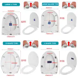 WC Toilet Seats Cover Toilet Lid Thicken Replacement Universal 4 Types Square O V U Shape PP Board Soft Foam Gasket Toilette Use