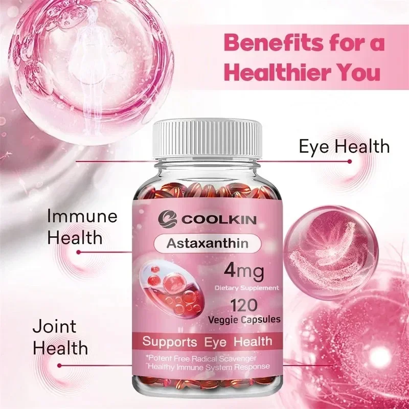 

Astaxanthin 4 Mg - Natural Antioxidant, Promotes Skin and Vision Health, Boosts The Immune System and Energy