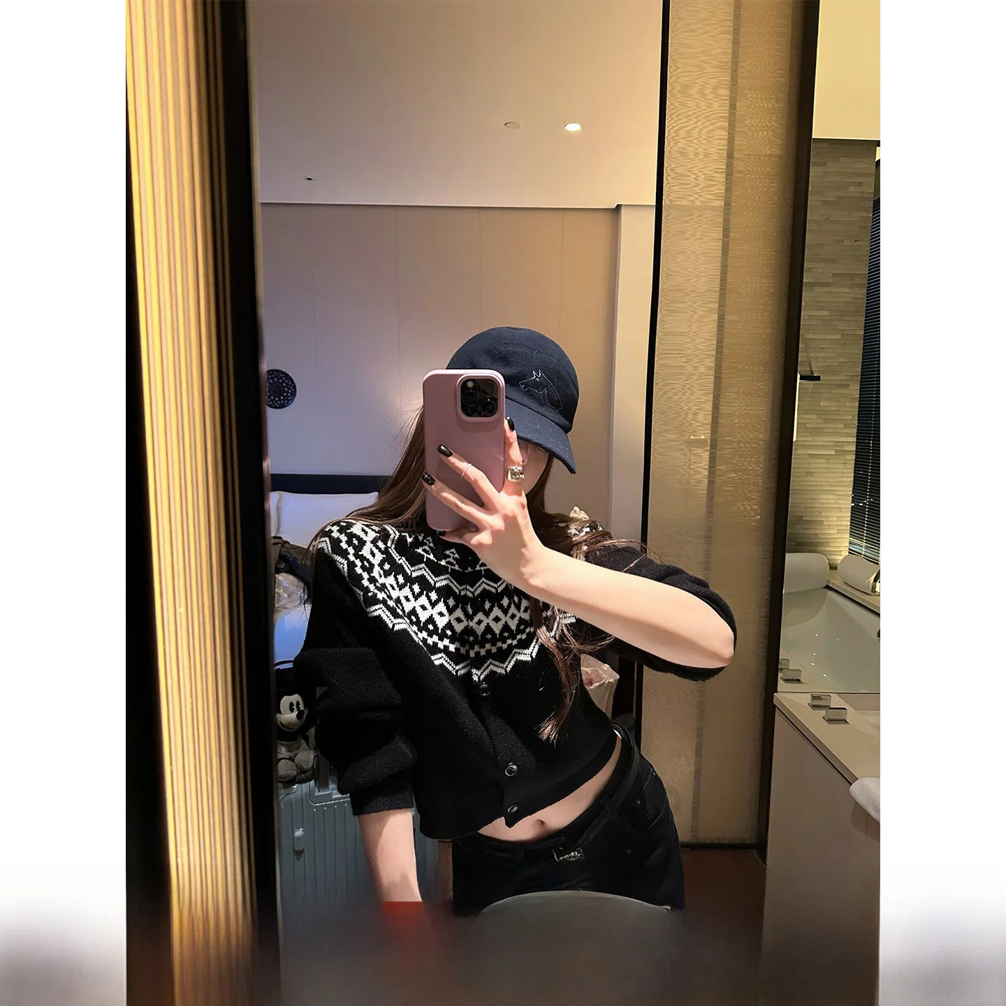 

Вязаный кардиган Fair Isle для женщин, цветной, с геометрическим узором, повседневный, шикарный, удлиненный, верхняя одежда