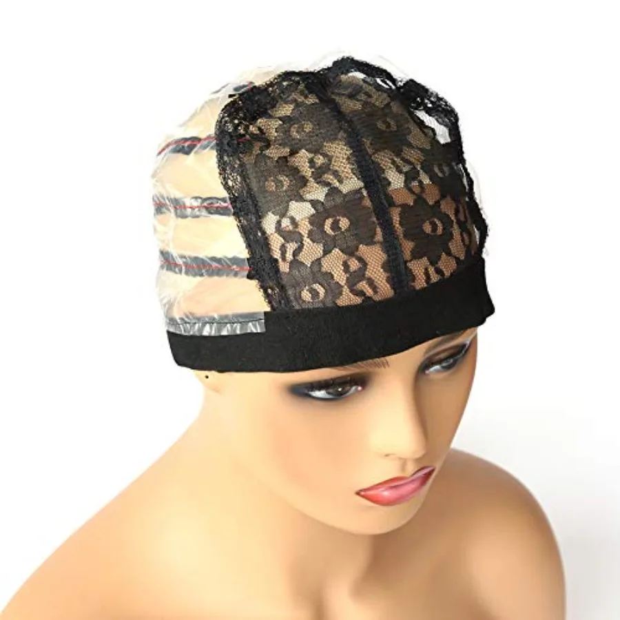 DIY wig making: medium mesh lace wig cap with elastic band, beige, breathable and stretchable for women and girls