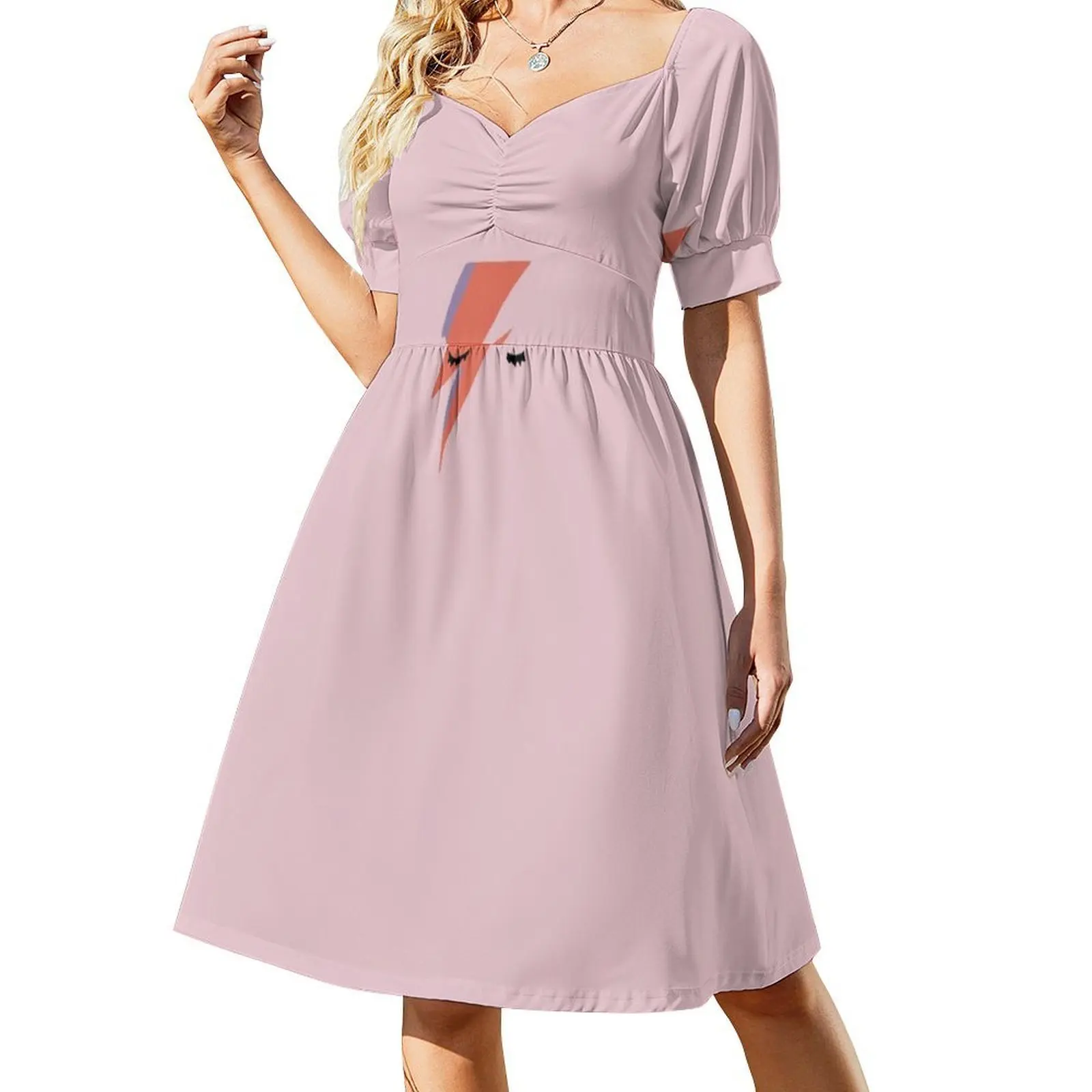 Aladdin Sane Ray Eye Querida Decote Vestido Elegante Vestido de Festa de Verão Para As Mulheres Aladdin Sane Ray Vestido Feminino