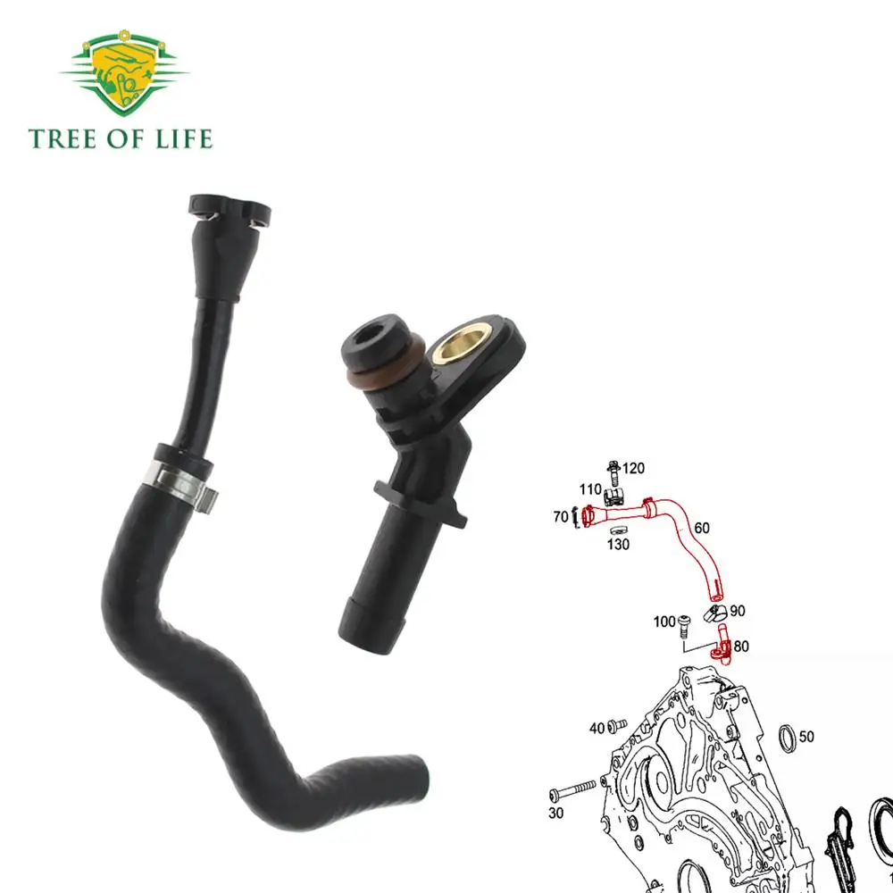 2X Oil Crankcase Breather Pipe w/Connection For Mercedes Benz S E S550 X166 C216 C292 A217 W212 W166 W221 A2782031217 0099973972