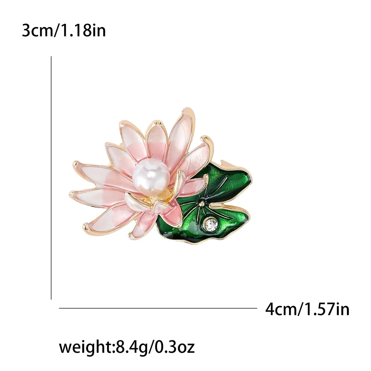 Enamel Lotus Flower Brooches for Women Unisex Pearl Flowers Pins Event Party Backpack Decoration Clothes Accessories