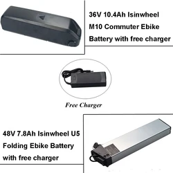 Removable 48V 7.8Ah 36V 10Ah 10.4Ah Electric Bike Li-ion Battery for Isinwheel M10 U5 Folding Ebike