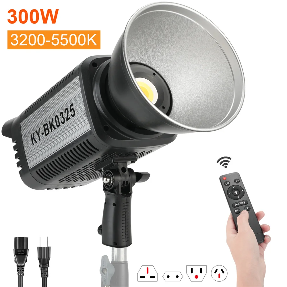 300W LED Video Light 3200-5500K Continuous Stuido Lamp w/ Wireless Remote 18000Lux CRI 95+ Photography Lighting for YT TikTok