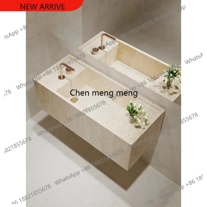 

F182 Luxury Marble Sink: Deep Integrated Undermount Basin, Narrow Rim Vanity/Bathroom Countertop Sink (Anti-Splash)