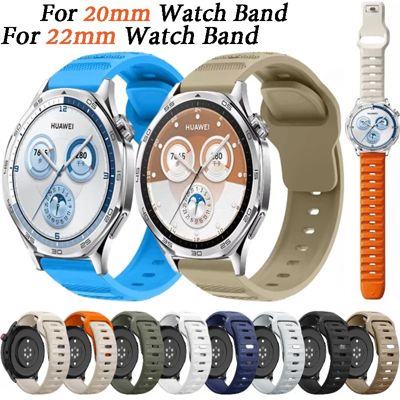 22mm 20mm cinturino sportivo in silicone per Huawei Watch GT5 Pro/GT4/GT3/2 46mm cinturino per Huawei Watch 4/3 accessori per braccialetti