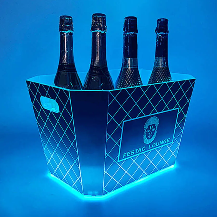 

Customized LED Ice Bucket Led Illumination Champagne Drinks Beer Cooler Buckets For Party Bar Home Wedding Nightclub Decor