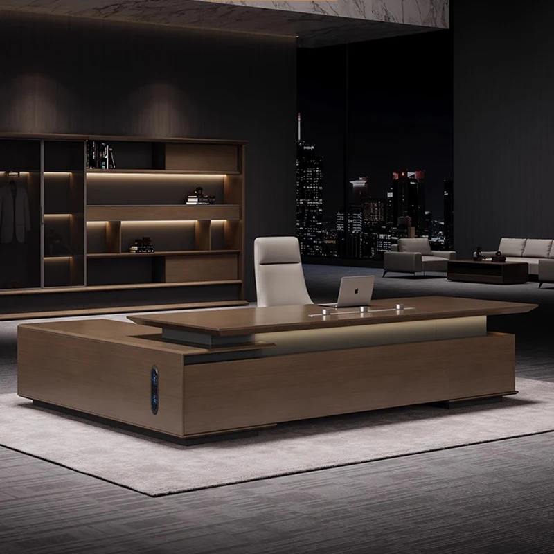 Sedentary Computer Desks President Filing Cabinet L Shaped Boss Office Desks Chairs Gaming Gaming Executive Workshop Furniture