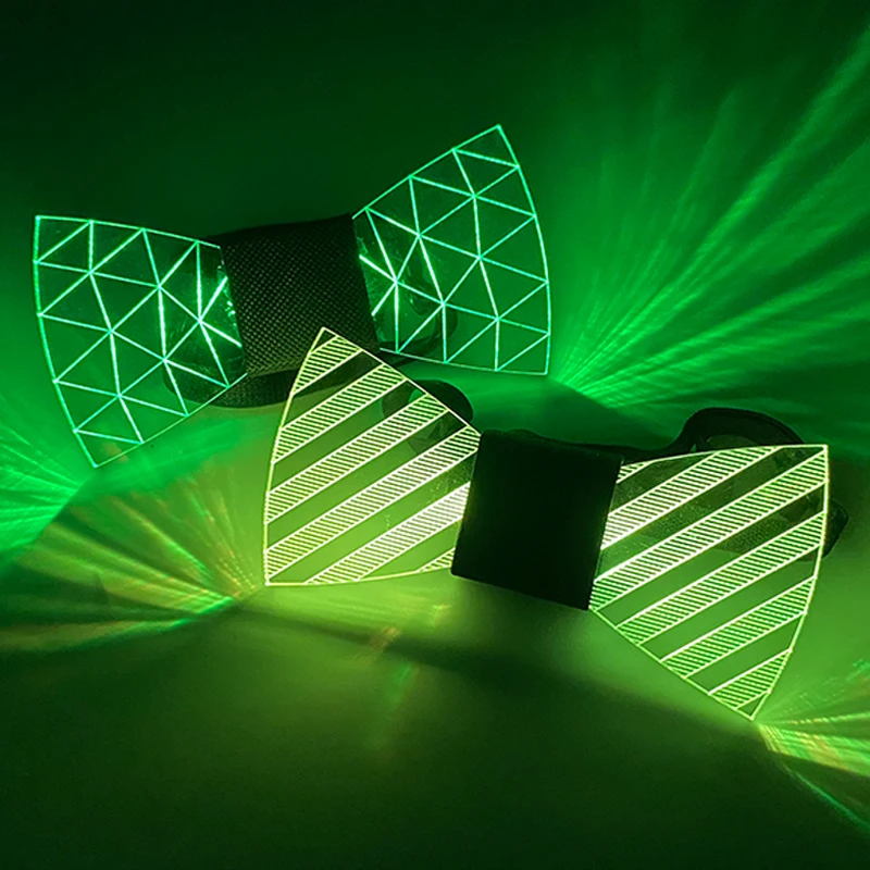 Luminous LED Bow Tie Neon Light Festival Accessories Party Supplies Glowing Acrylic Tie For Halloween Christmas