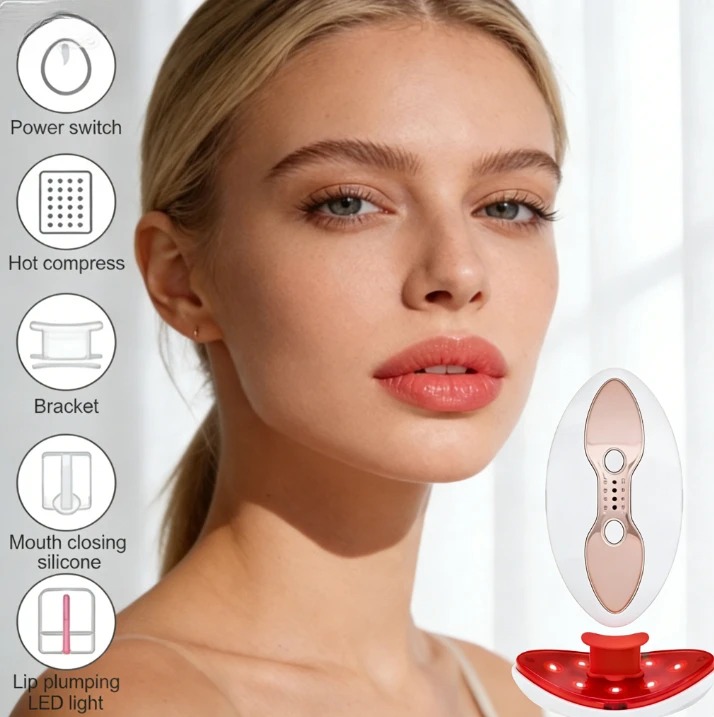 

Перезаряжаемый нагревающийся прибор для увеличения объема губ и маска для глаз с красным светом, антивозрастное устройство, стимулятор коллагена, подарок