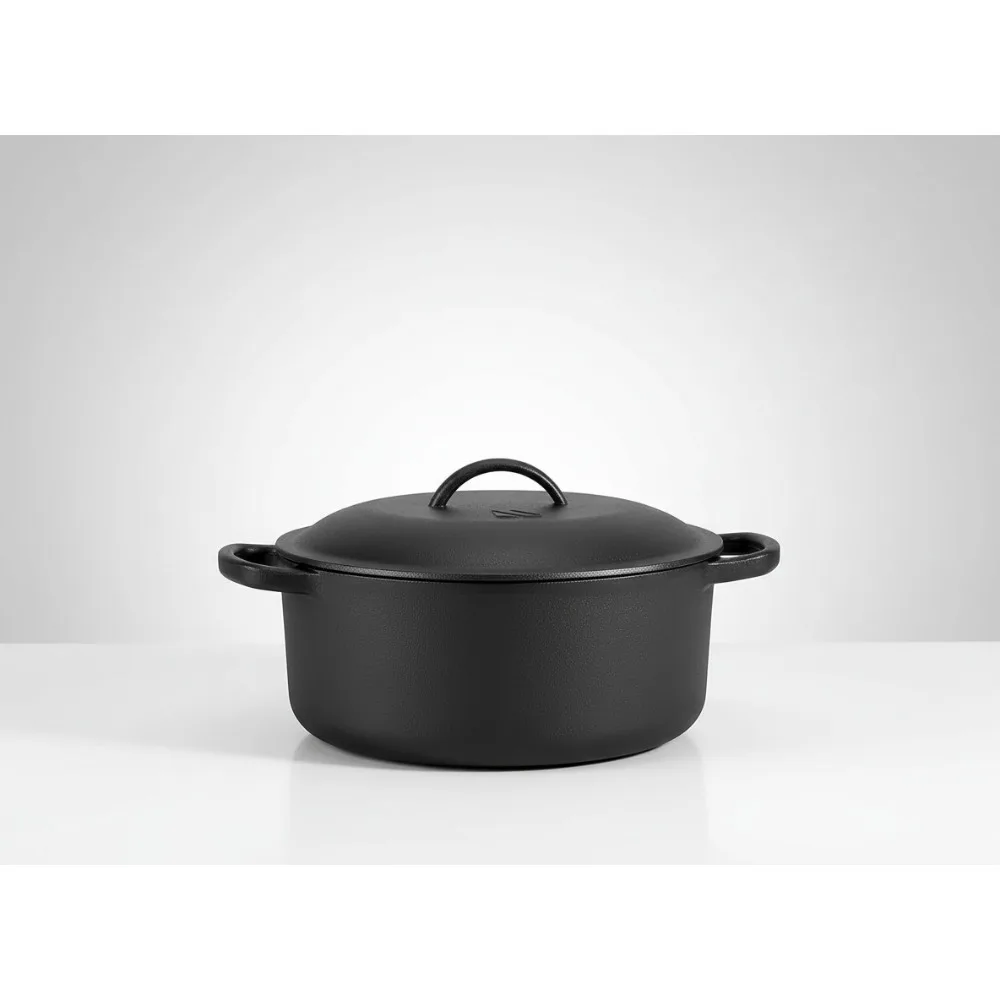 

Чугунная голландская духовка 6QT с крышкой, сейф для духовки 500 ° F, большая кастрюля для выпечки хлеба и семейной еды