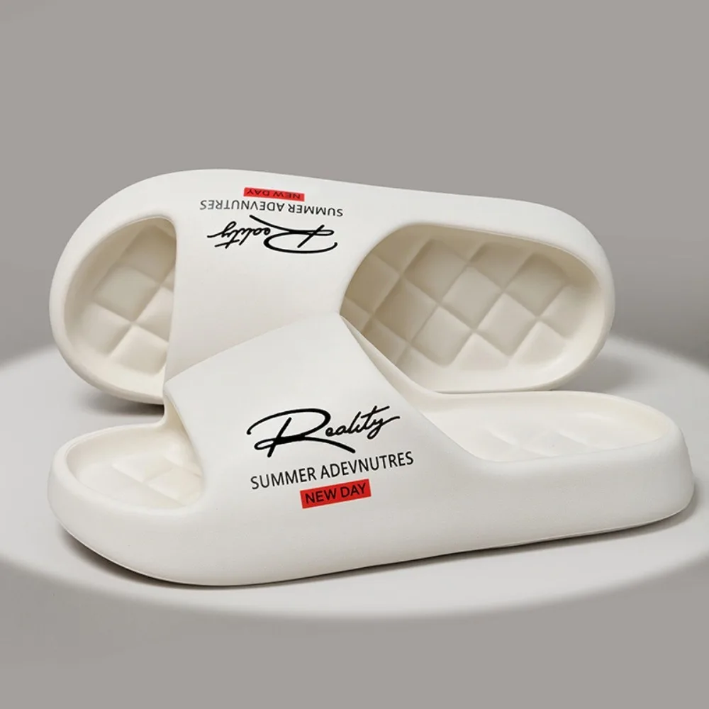 

Comfortable Anti-Slip EVA Slippers Thick-soled Lightweight Beach Slippers Soft Sole Solid Color Bathroom Slippers Summer Wear