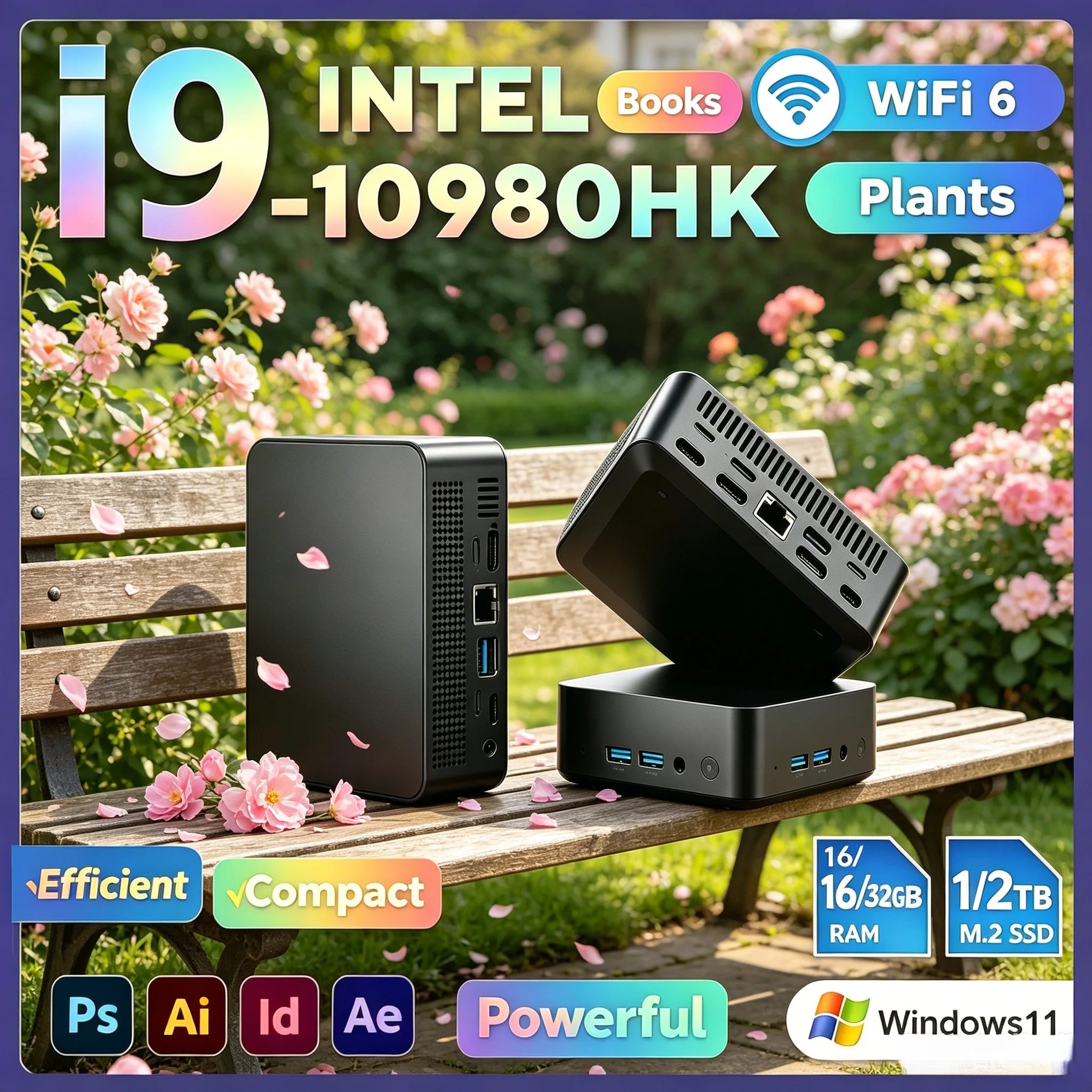 

Laptop High Performance i9 8950HK/10980HK Mini Computer Win11 16GB RAM 1TB/2TB SSD WiFi6 BT5.2 Multifunctional Home Office PC