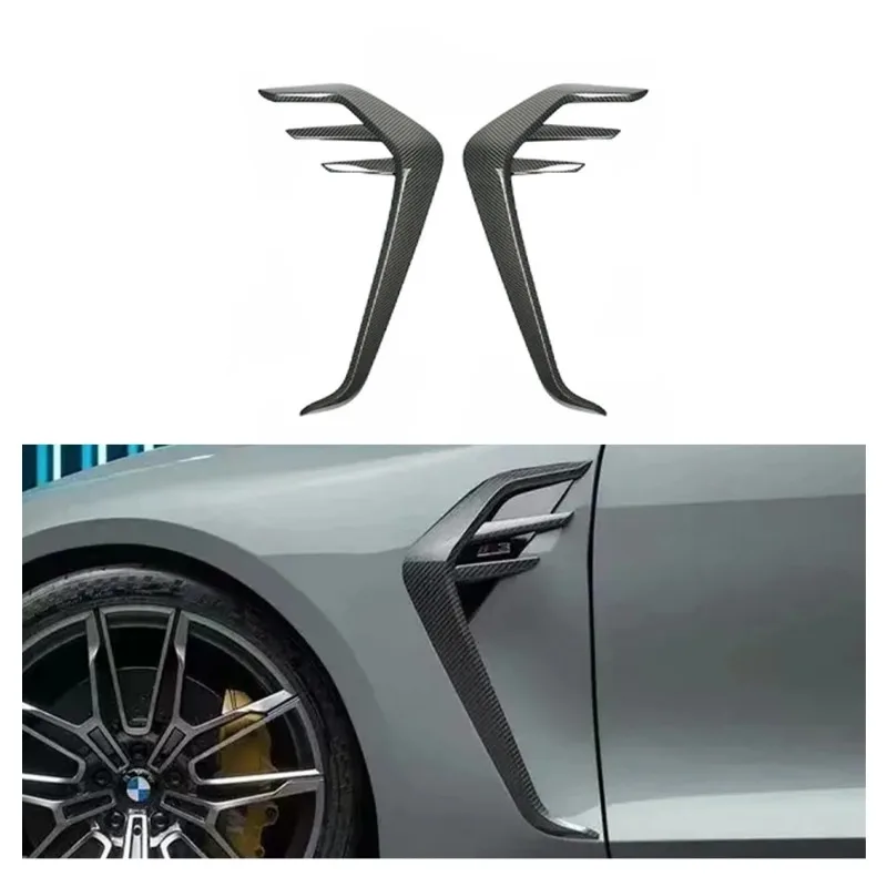 Genuine Dry Carbon Fiber for BMW M3 G80 M4 G82 Front Fender Canard Trim Fender Air Knife Decoration Body Kits Car Accessories