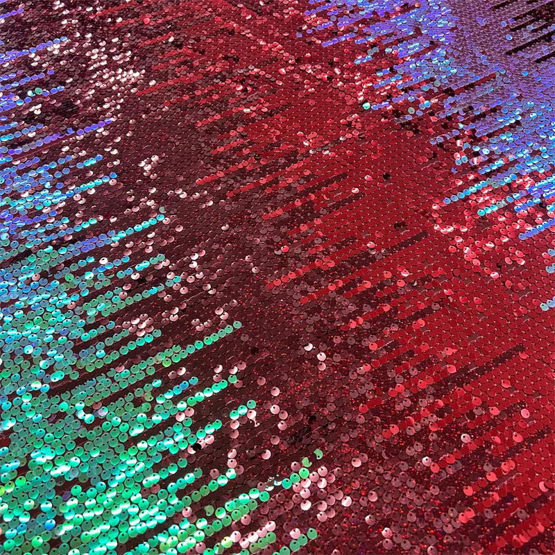 

French fashion gradient sequined fish-scale fabric, high-quality African sequined mesh fabric princess dress evening dress
