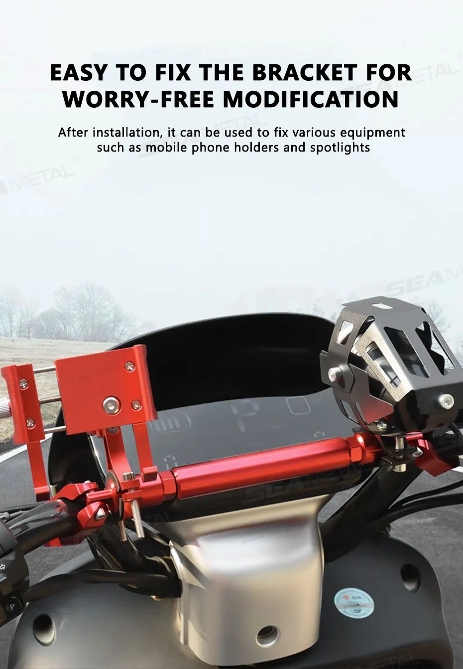 BLALION Motorrad-Lenkergriff, verstellbare Querstange, Balance-Halterung, Regler, Lenkrad, verstärkt, 22 mm, Ersatz – Detail 6