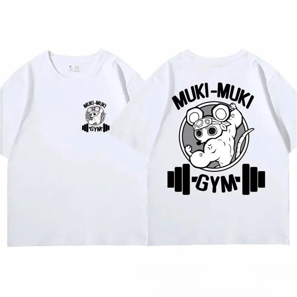 Demon Slayer Uzui Tengen Print T-shirt Men Summer Japanese Anime Funny Ninja Mice Muki Muki Gym T Shirt Muscular Mouse Clothing image 4