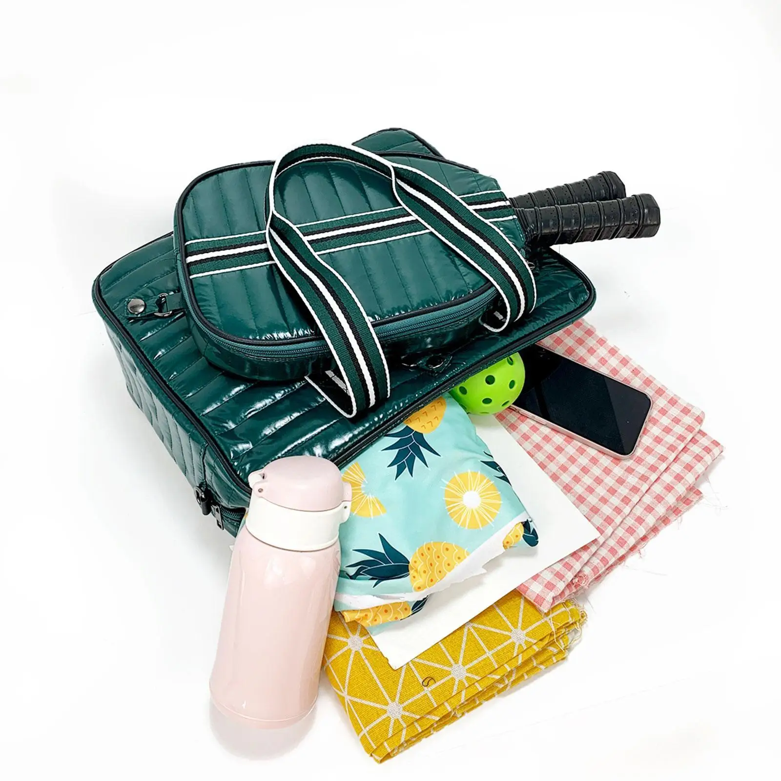 tennis-bag-racket-duffel-portable-detachable-racquet-cover-tennis-racket-bag-dark-green