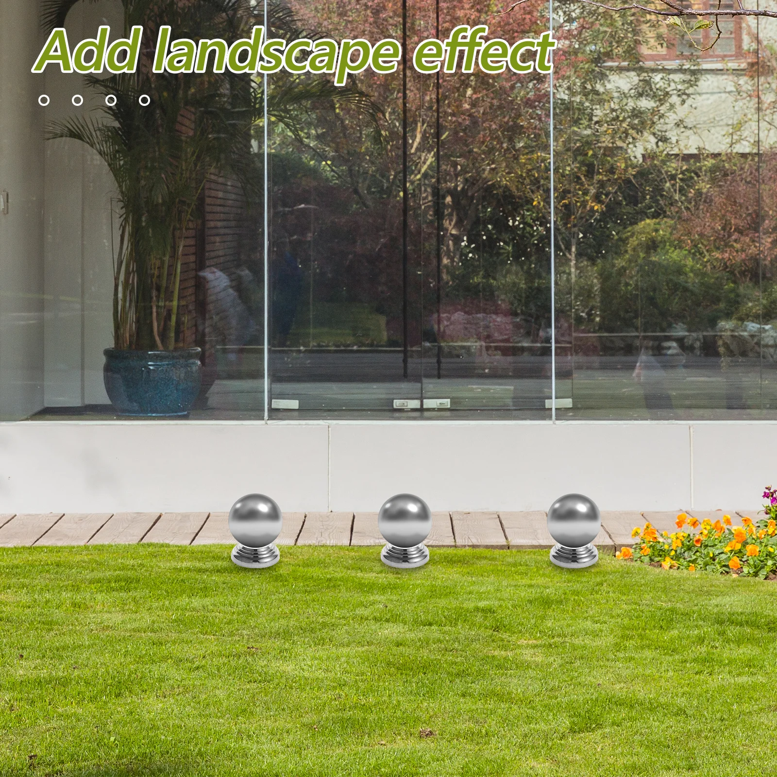 

2Pcs Stainless Steel Garden Sphere Stand Sturdy Weather Resistant Gazing Globe Base for Lawn Patio Flagpole Display Multi