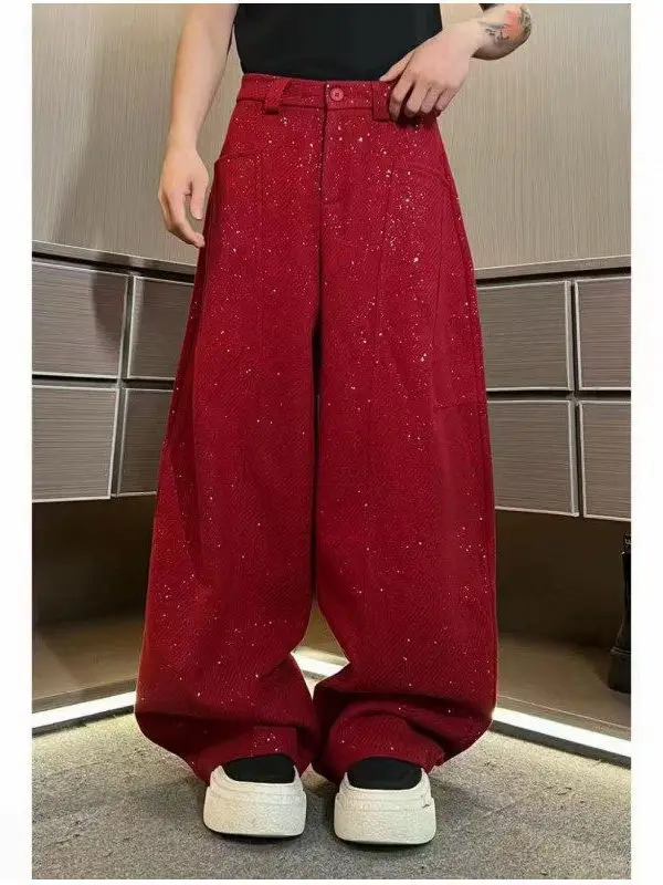 

Высококачественные шерстяные широкие брюки-ножи, мужские зимние брюки со звездами Аосфера, повседневные брюки с 3D пошивкой