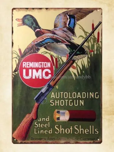 wall art Remington UMC Auto Loading Shotgun Standing metal tin sign
