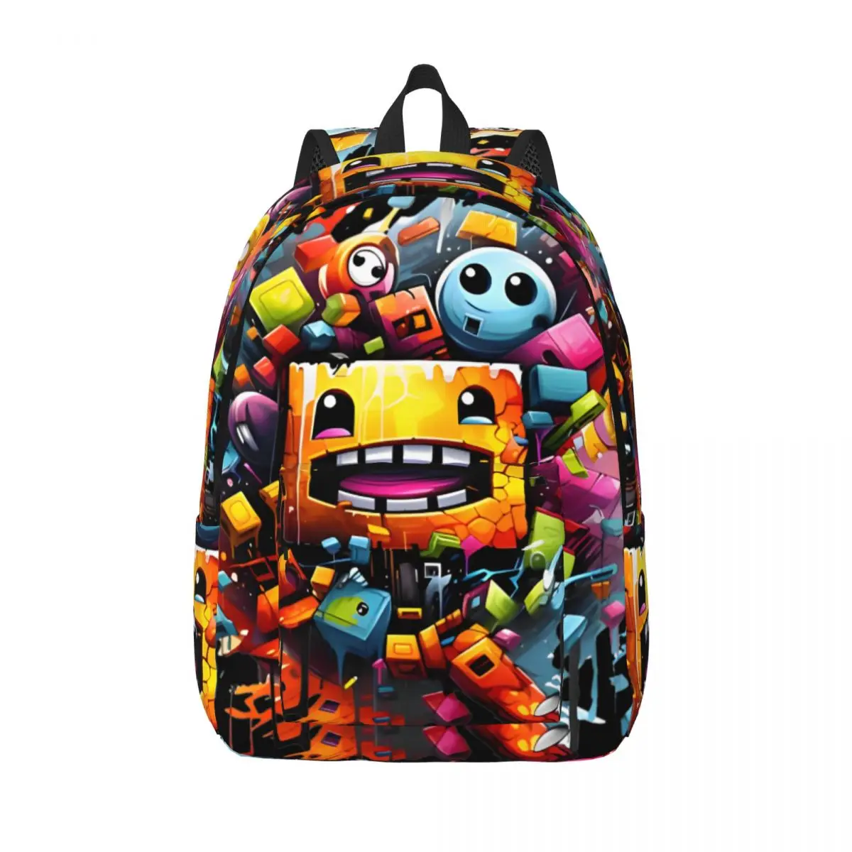 Geometry Cube Gaming Dash mochila para niño y niña, mochila escolar para estudiantes, mochila de día para preescolar, bolsa de jardín de infantes, deportes