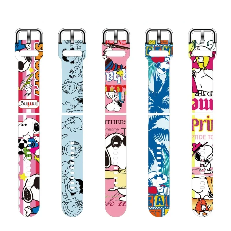 Snoopy 20mm 22mm Anime Band Strap for Samsung Huami Amazfit Garmin Huawei Bracelet Cartoon Silicone Watch Cute Watchband Strap