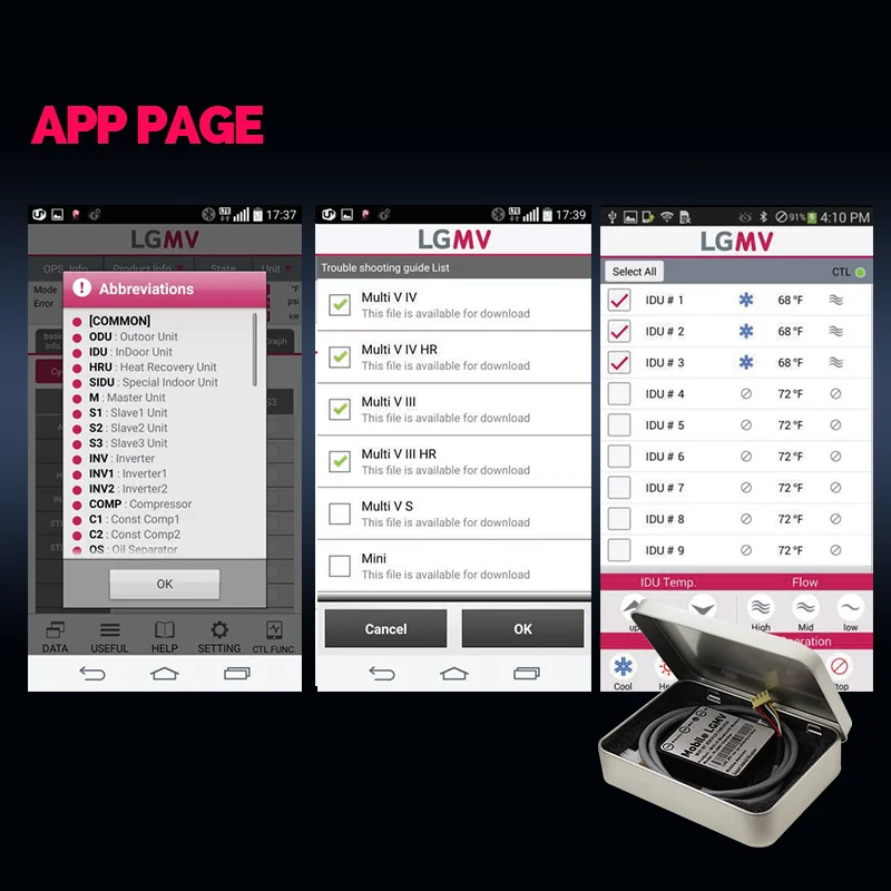 New Mobile LGMV Monitoring View PLGMVW100 Support Android IOS System for Inspect Diagnosis and Monitor LG Units Easily