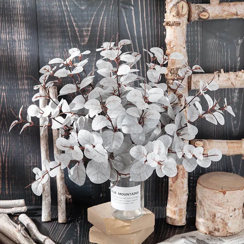 

10pcs Artificial Apple Leaf Decor Wedding Silk Eucalyptus Marriage Party Flowe Arrangement Bridal Bouquet Christmas Home Decor