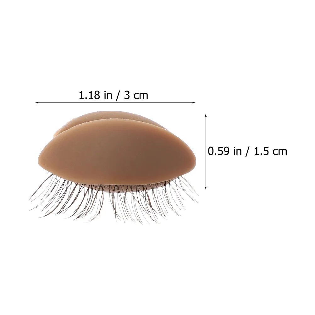 6Pairs Realistic Removable Eyelids Silicone Lash Extension Practice Tool Replacement Eyelids Supplies for Makeup Training