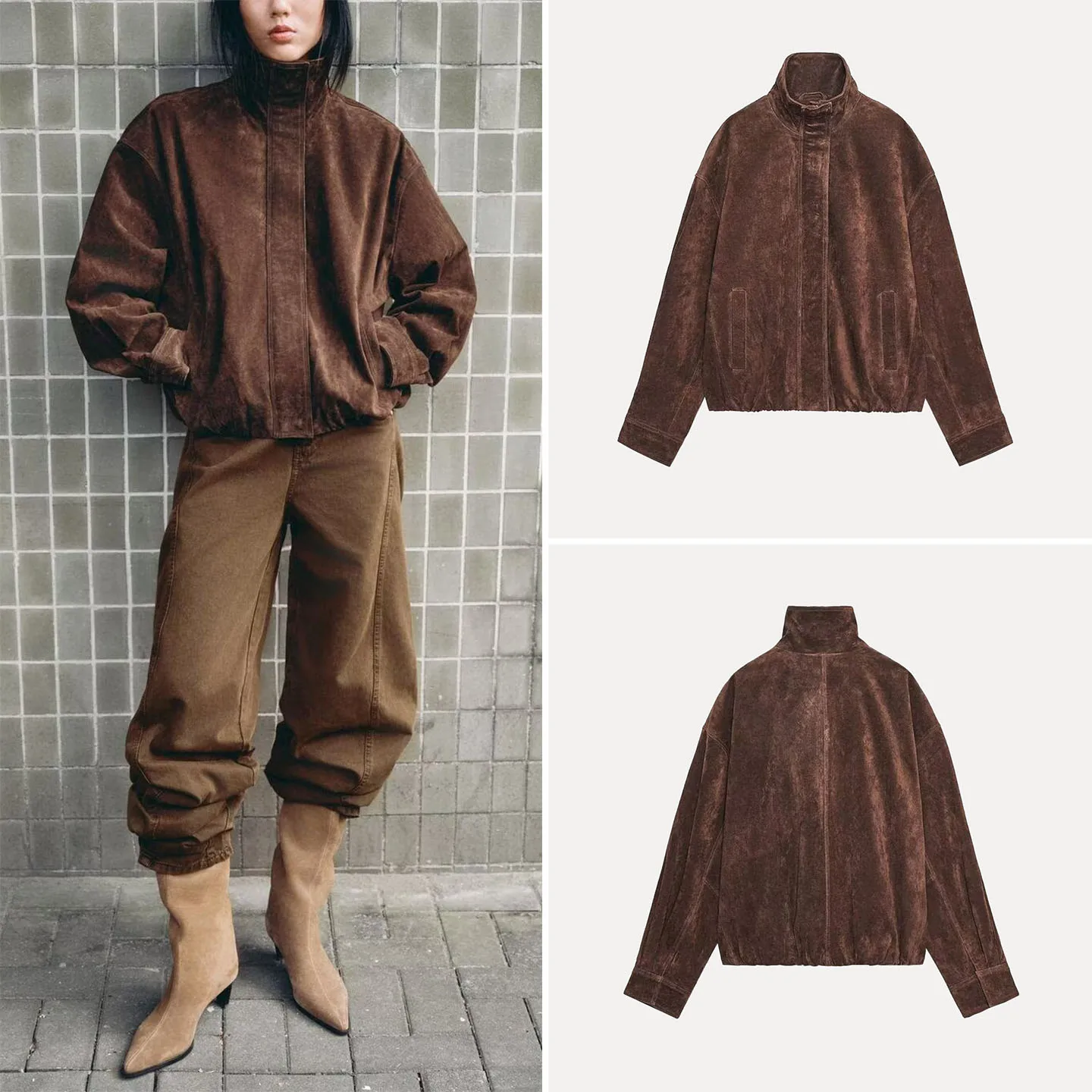 معطف نسائي من Ele Fashion لخريف 2025 مصنوع من الجلد المضاد للفراء مناسب للملابس الخارجية من ماركة Z معطف للسيدات