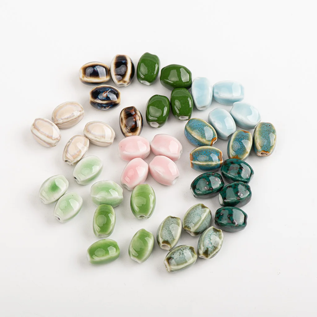 13# 20pcs Candy Colors Special Ceramic DIY Beads Unique Shape Scattered Beads Colorfull glaze bead for jewelry making #MY323