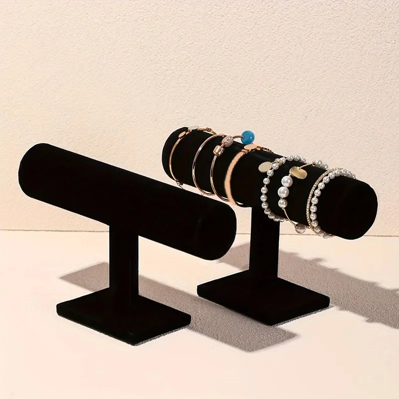 1Pc T-Shaped Bracelet Stand, Desktop Vertical Jewelry Display Stand for Bracelet, Necklace & Watch Storage