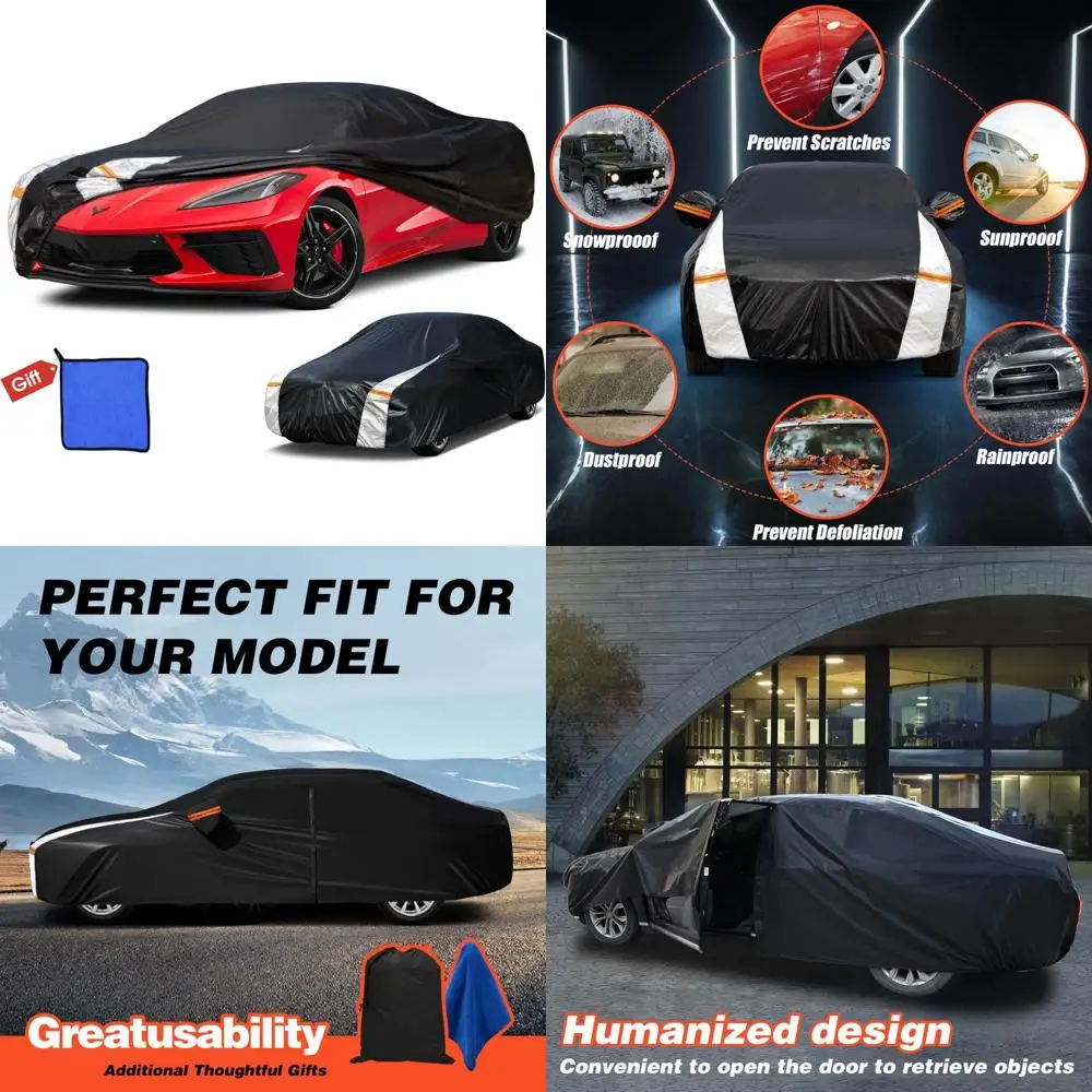 

Waterproof All-Weather Car Cover with Towel, Custom Fit for 1980-2026 Corvette C4 Models, 10-Layer Protection