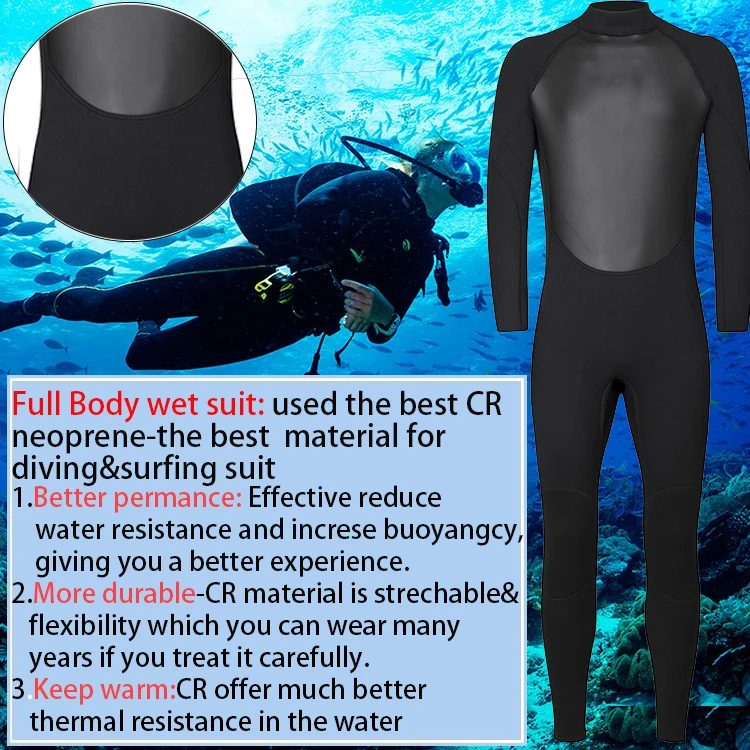 

Seller 3mm Neoprene Wetsuit Full Body for Men Diving Suit Wet Suit