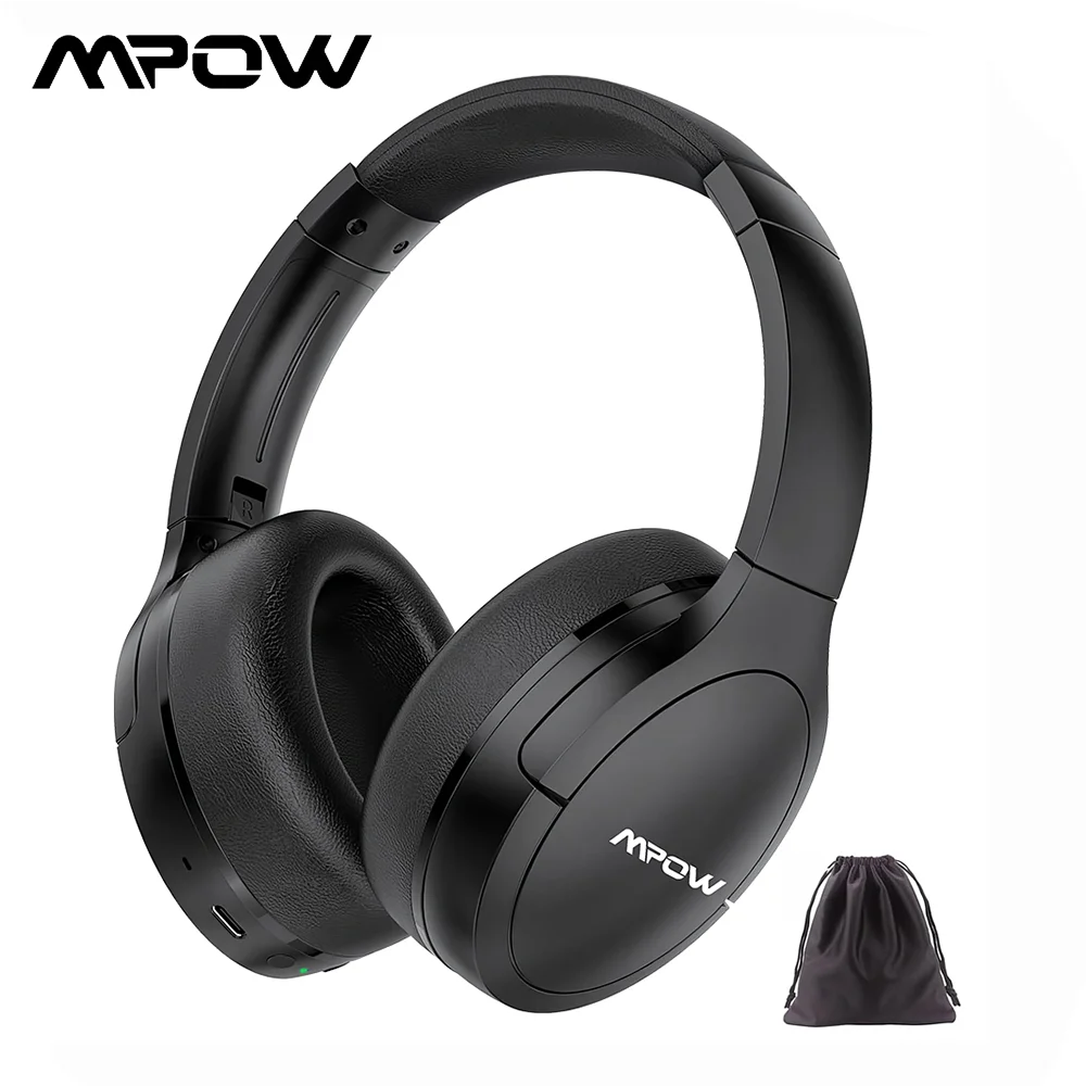 Mpow H6 Pro Active Noise Cancelling Wireless Headsets Bluetooth V5.3 ANC Transparency Normal 3 Hours Foldable Music Headphones