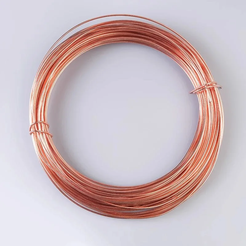 5-10M Bare Copper Wire T2 Copper Coil Conductive Bare Wires 0.3-1.2mm Multi-purpose Jewelry Making Beading Metal Copper Wire