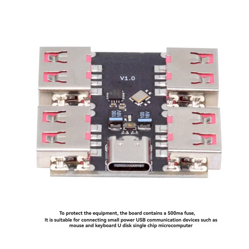 High-Speed USB 2.0 4-Way Hub Module, Type-C Extender, 40MB/S USB-HUB Splitter Expansion Board