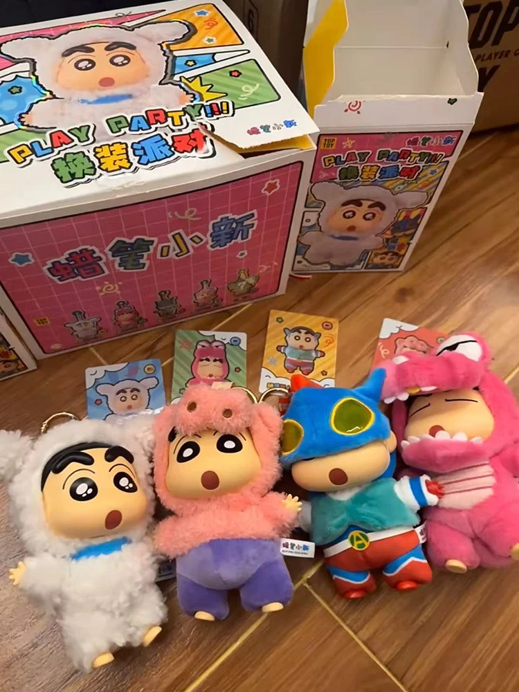 New Crayon Shin-chan Dress Up Party Series Vinyl Face Plush Blind Box Cute Pendant Anime Figures Doll Mysterious Christmas Gift