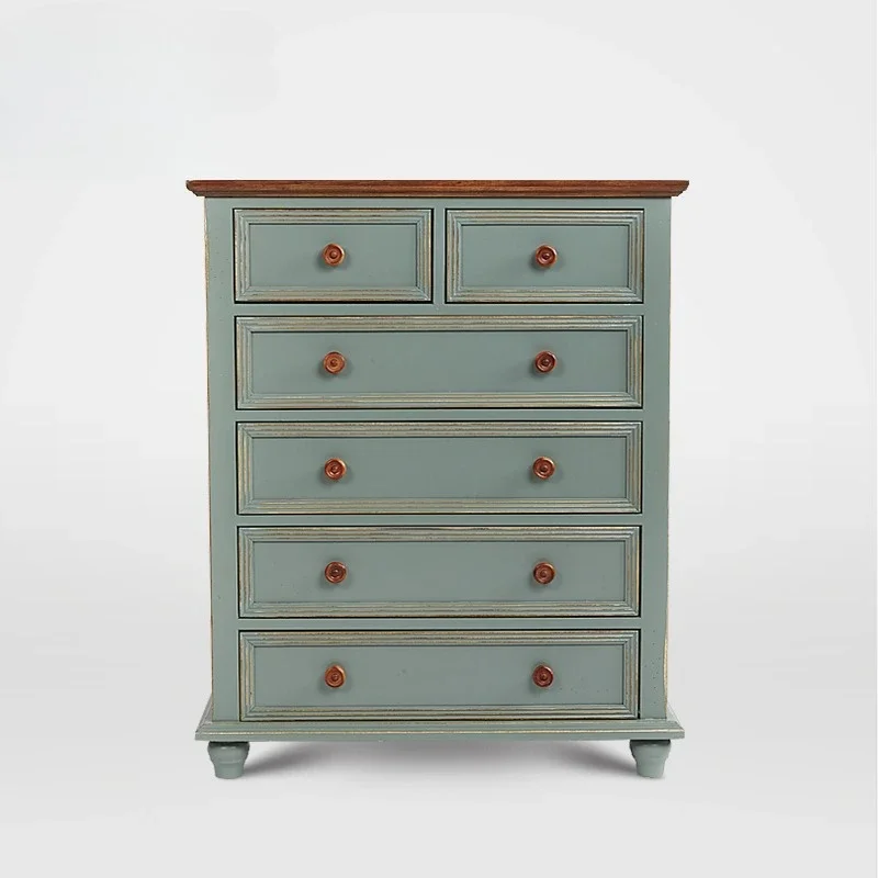 solid wood chest of drawers Mediterranean bedroom dining hall entrance drawer cabinet six buckets seven chest of drawers