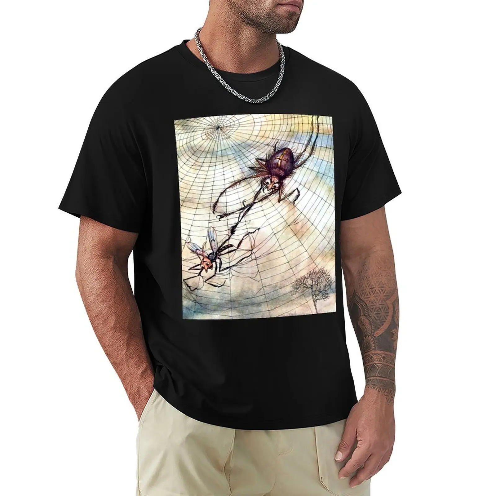 The Spider and the Fly - Arthur Rackham T-Shirt Casual Basic Street Style T-Shirt