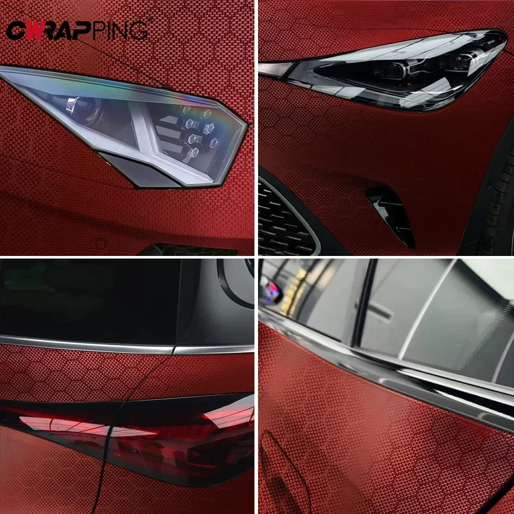 Car Decoration Tool Gear Lever Air Conditioning Panel Carbon Fiber Forged Film Waterproof and Scratch-resistant Creative Sticker