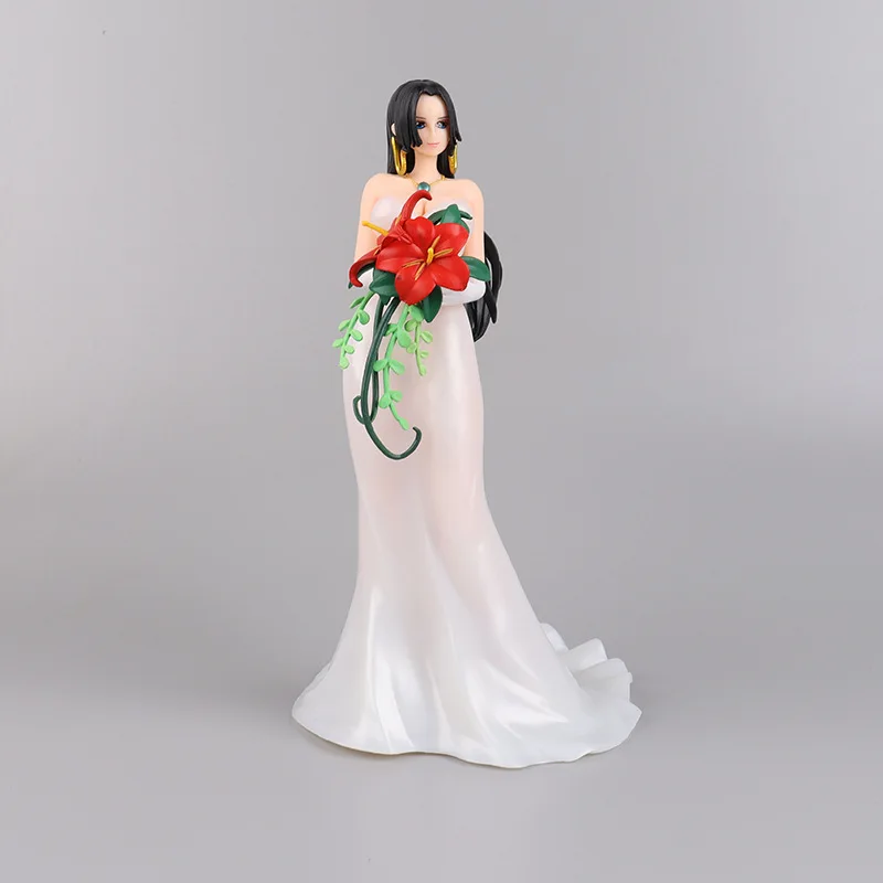 23CM Anime Boa·Hancock vestido de novia ramo de boda figura Sexy juguetes en miniatura de PVC muñeca adornos coleccionables regalo