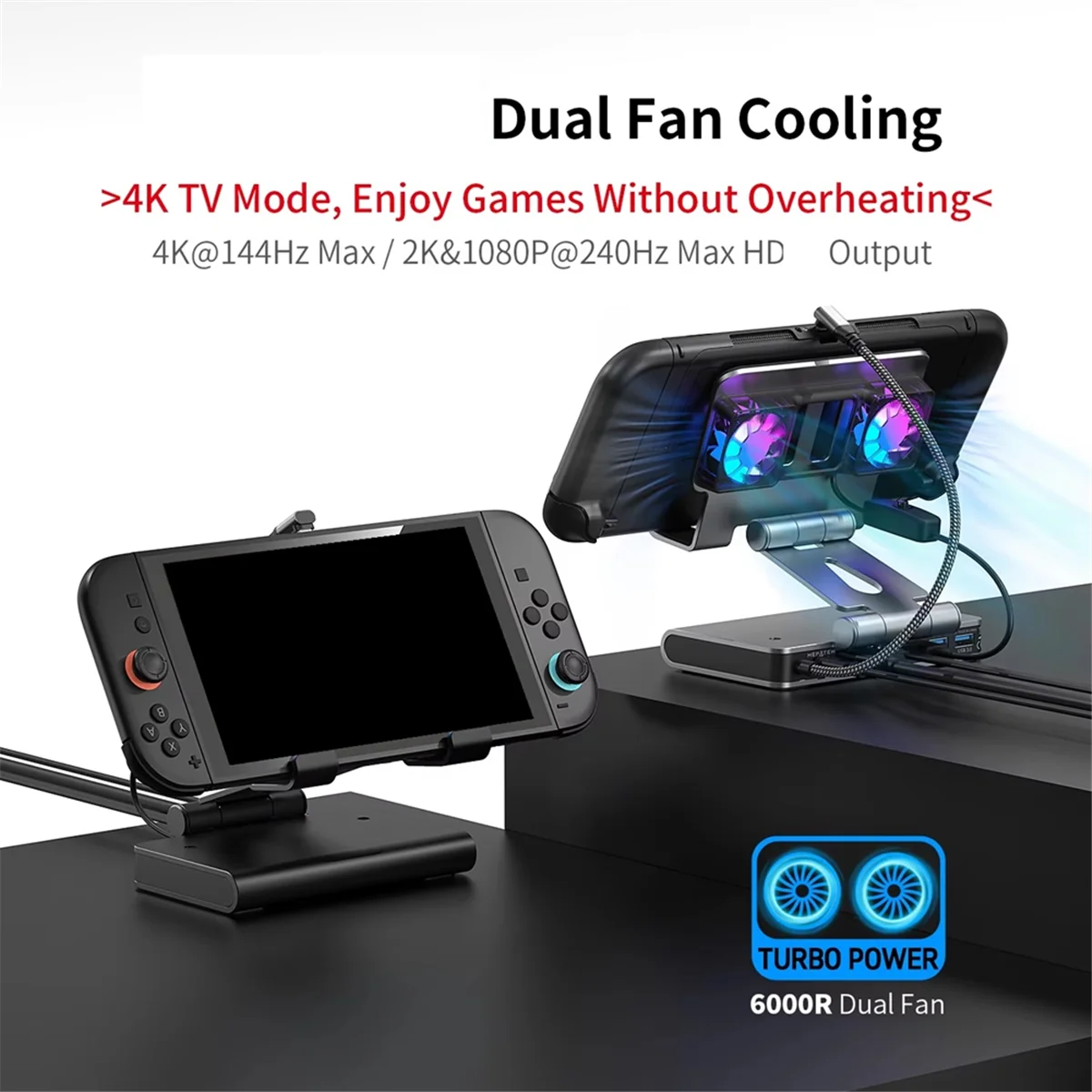 

Док-станция Y34A для коммутатора 2, двойной вентилятор охлаждения, 4K при 60 Гц, Ethernet 1000 Мбит/с, док-станция для быстрой зарядки 100 Вт для коммутатора 2